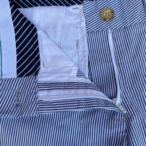 Tommy Hilfiger Women Blue White Stripes Casual Chino Bermuda Shorts Size 4 - Picture 2 of 4